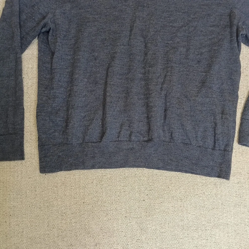 Banana Republic Polo Sweater Mens XL Blue Excellent 100% Merino Wool Long Sleeve